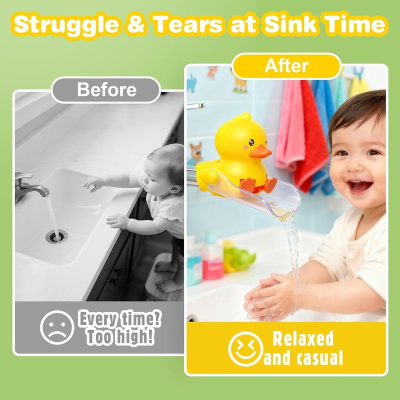 SKYROKU Duck-Tastic Faucet Extender for Toddlers – Kicking Legs Fun! Splash-Proof & Easy Install Sink Extender for Kids - Image 5
